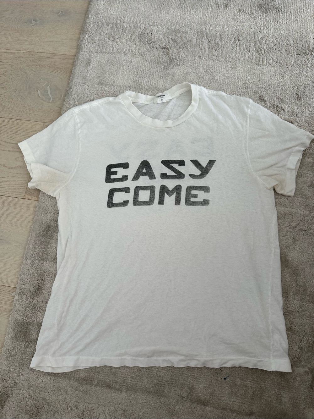 Re/Done White EASY COME Graphic Tee